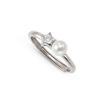 Pearls Loop ring, Star and Pearl