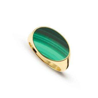 Siren Dream ring, Green Malachite