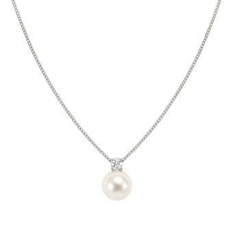 Siren Dream necklace, white Pearl and CZ