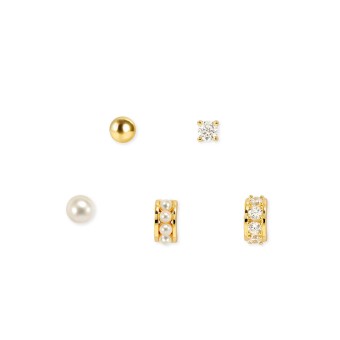 Set Siren Dream gold single earrings 